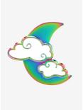 Rainbow Crescent Moon & Clouds Enamel Pin, , hi-res