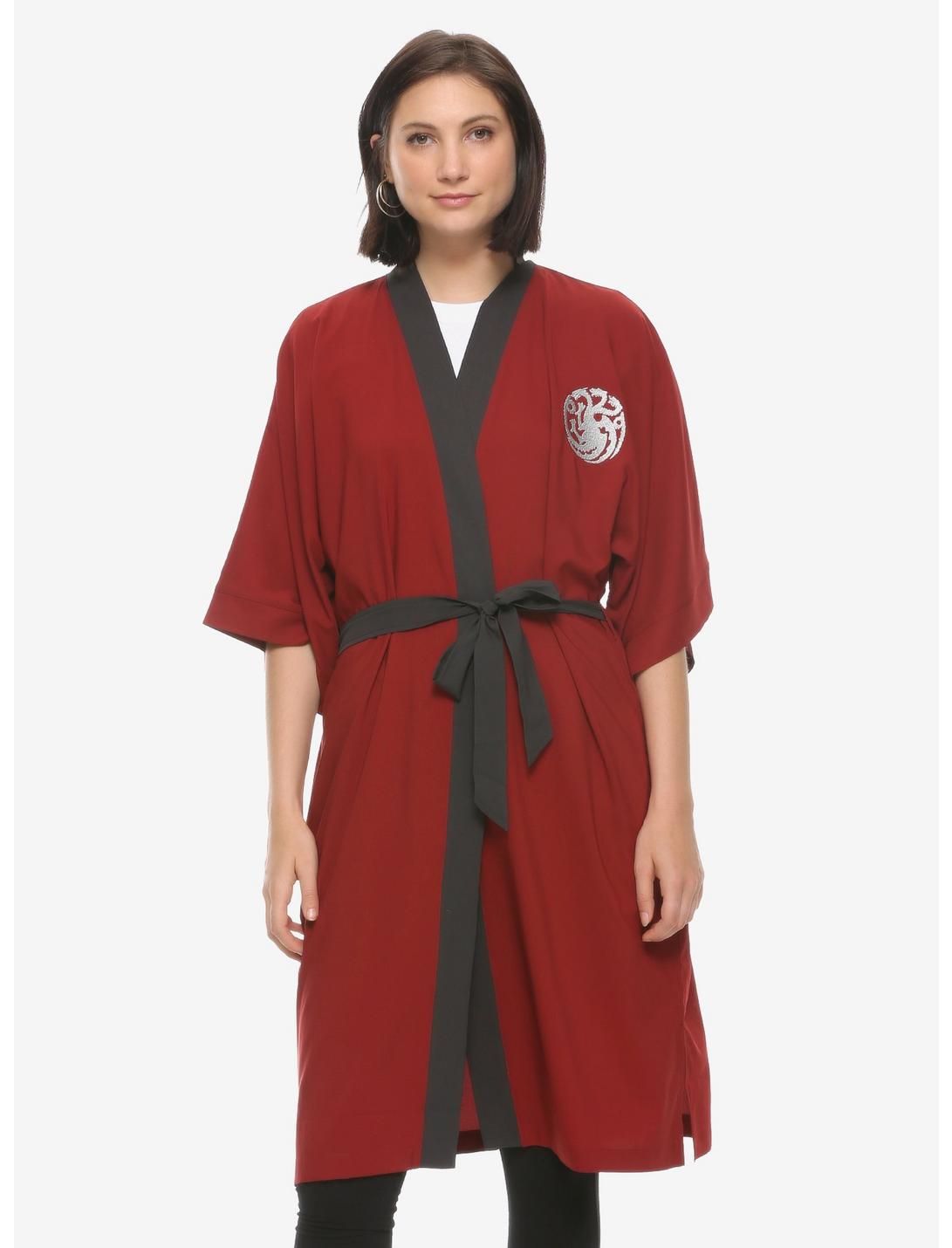 Game of Thrones Mother of Dragons Satin Robe - BoxLunch Exclusive, RED, hi-res