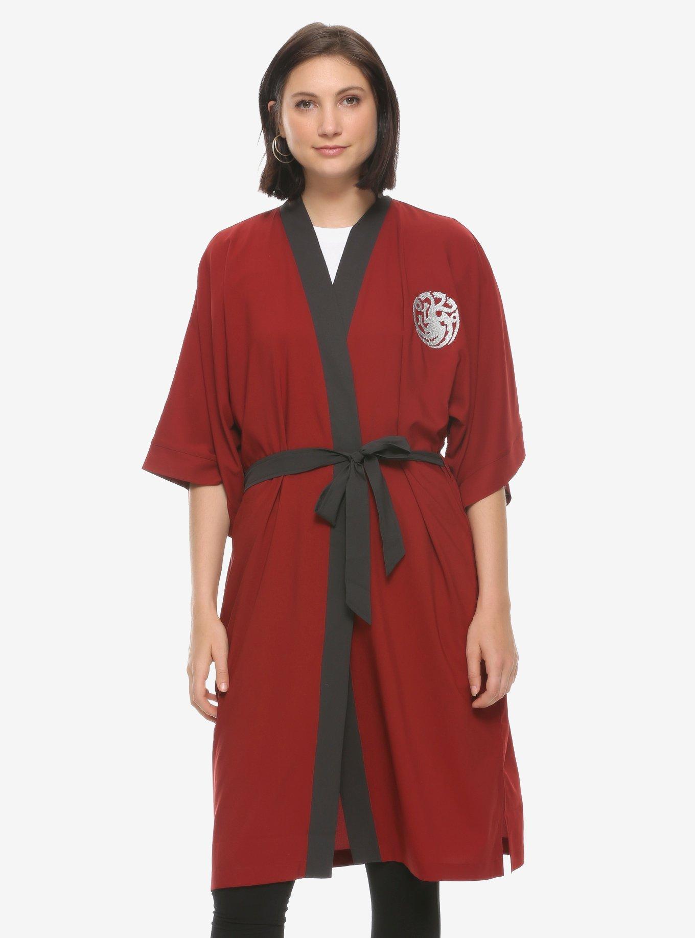 Game of Thrones Mother of Dragons Satin Robe - BoxLunch Exclusive, RED, hi-res