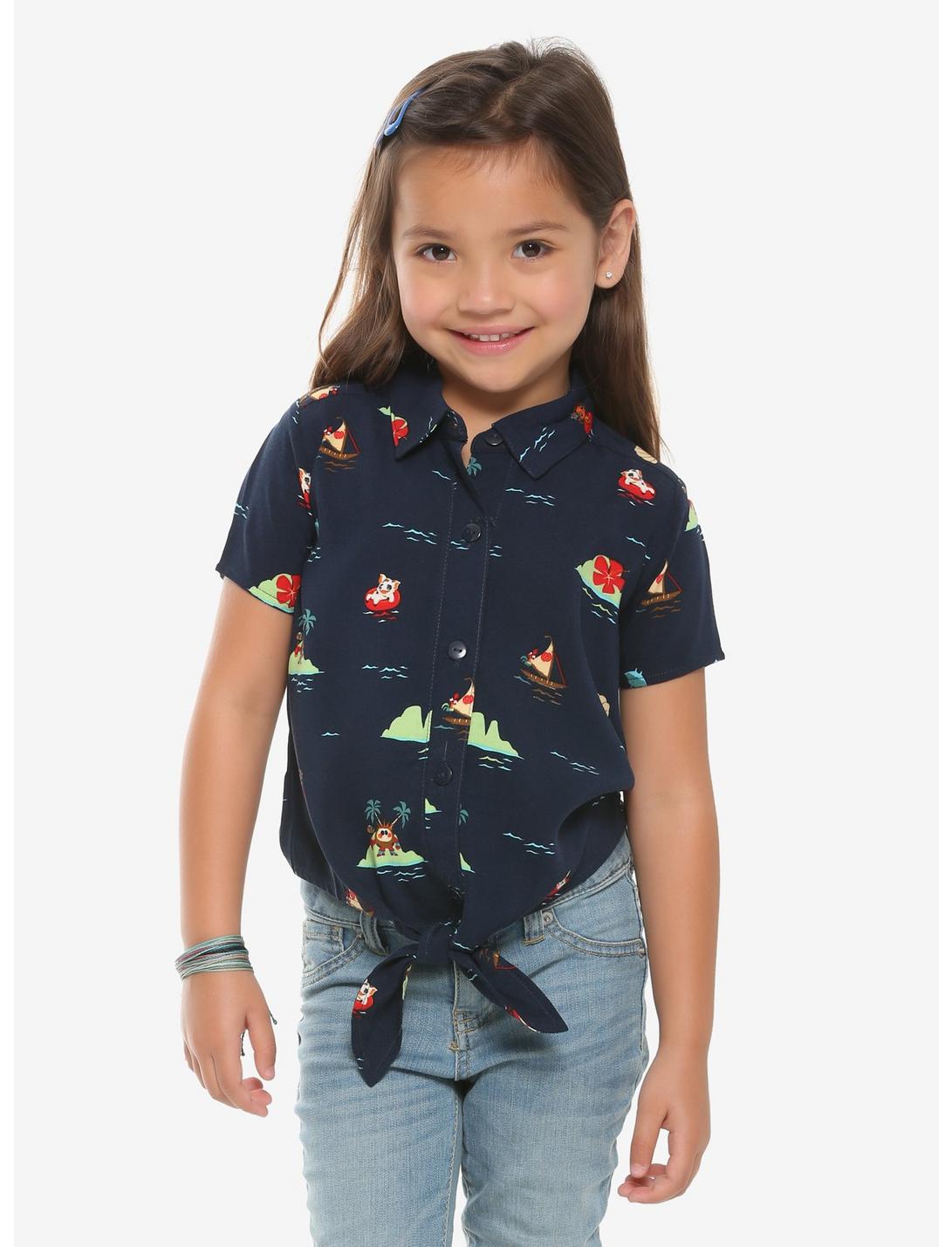 Disney Moana Toddler Tie-Front Woven Top - BoxLunch Exclusive, MULTI, hi-res