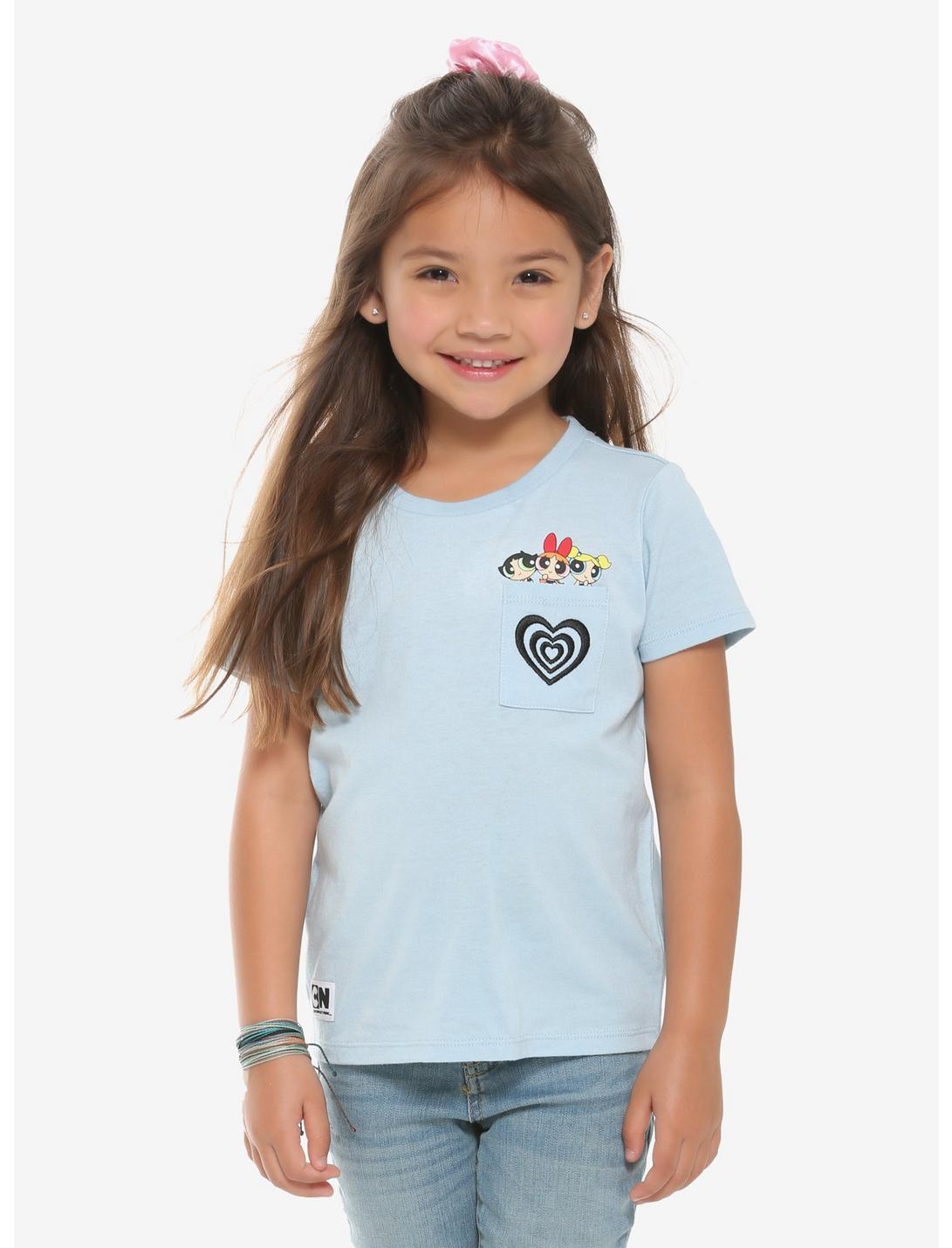 The Powerpuff Girls Heart Pocket Toddler T-Shirt - BoxLunch Exclusive, BLUE, hi-res