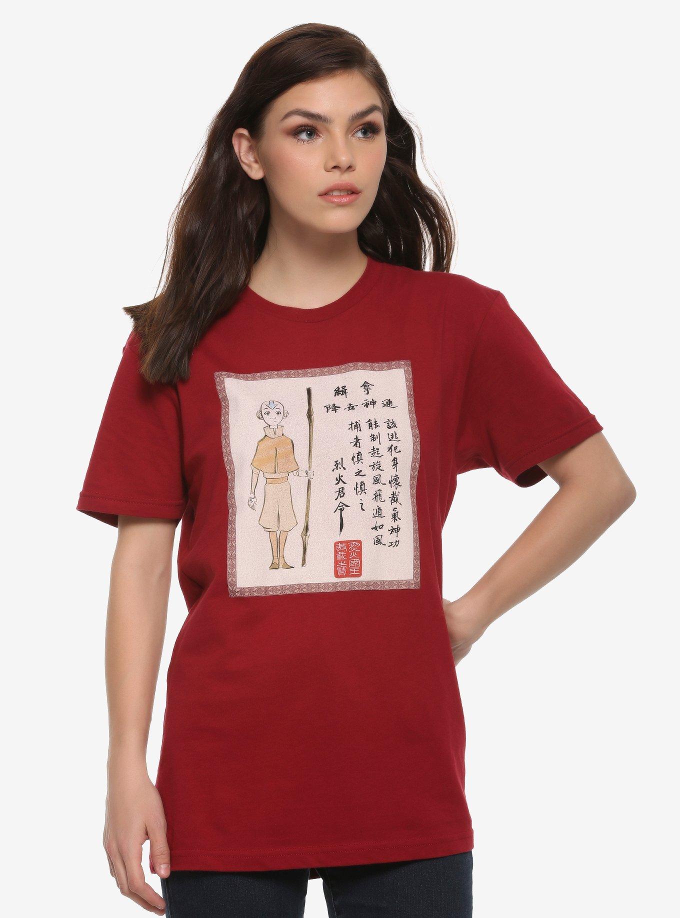 Avatar: The Last Airbender Aang Script T-Shirt - BoxLunch Exclusive, RED, hi-res