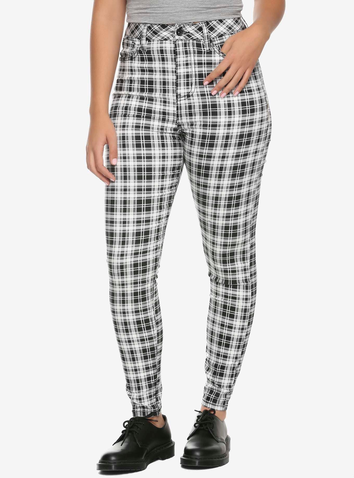 HT Denim Black & White Plaid Ultra Hi-Rise Jeggings, PLAID, hi-res