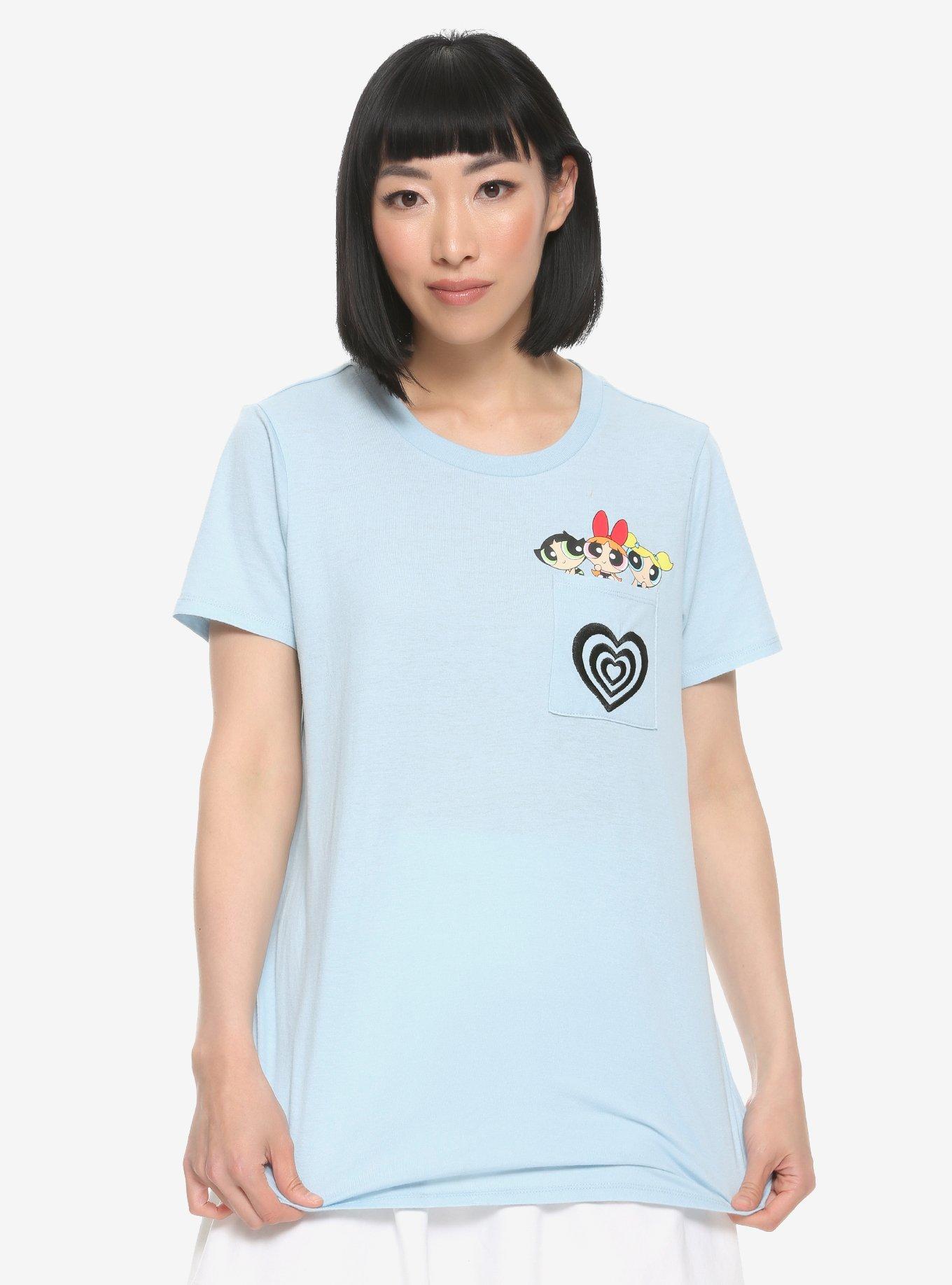 Our Universe The Powerpuff Girls Pocket Women's T-Shirt - BoxLunch Exclusive, BLUE, hi-res