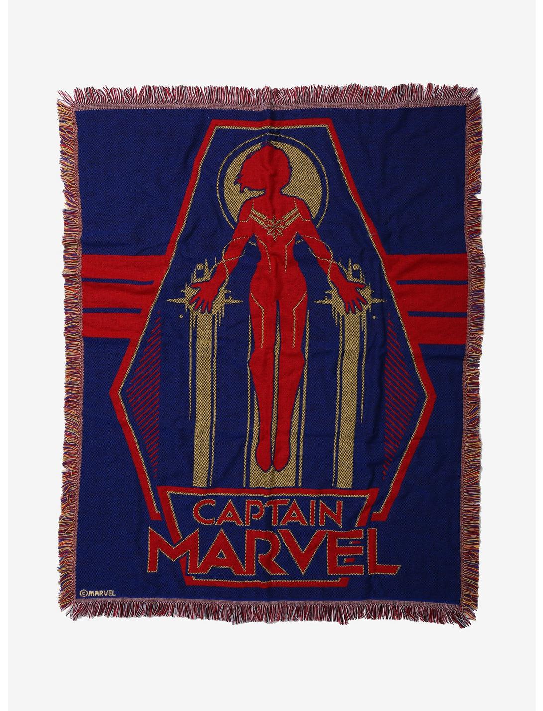 Marvel Captain Marvel Silhouette Tapestry Throw Blanket, , hi-res