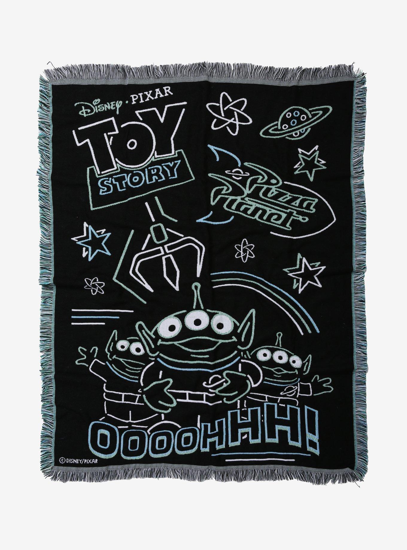 Disney Pixar Toy Story Neon Light Aliens Tapestry Throw Blanket Hot Topic