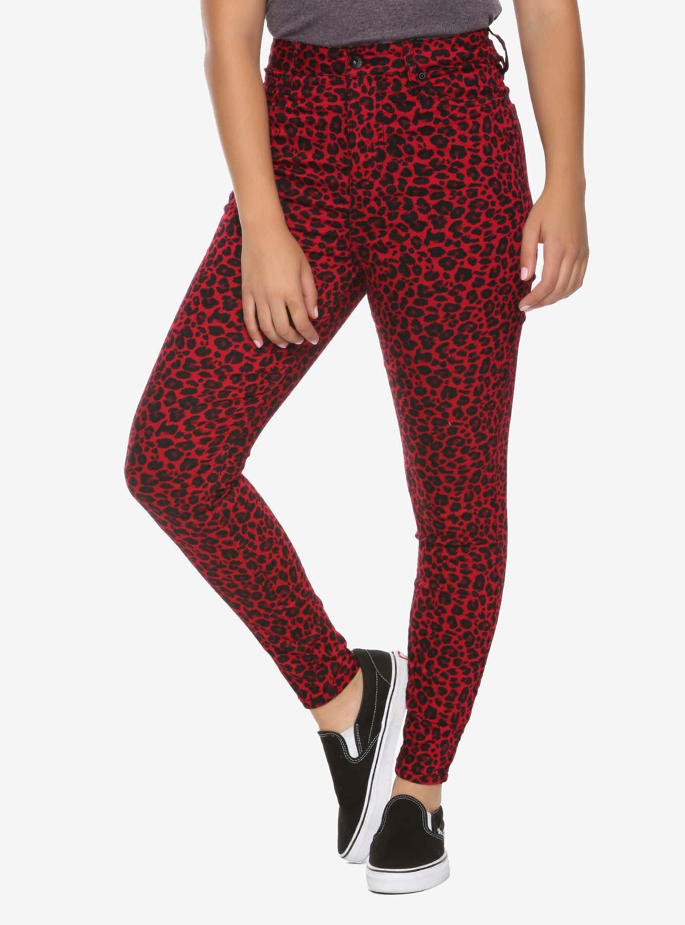 HT Denim Red Cheetah Ultra Hi-Rise Jeggings, CHEETAH, hi-res