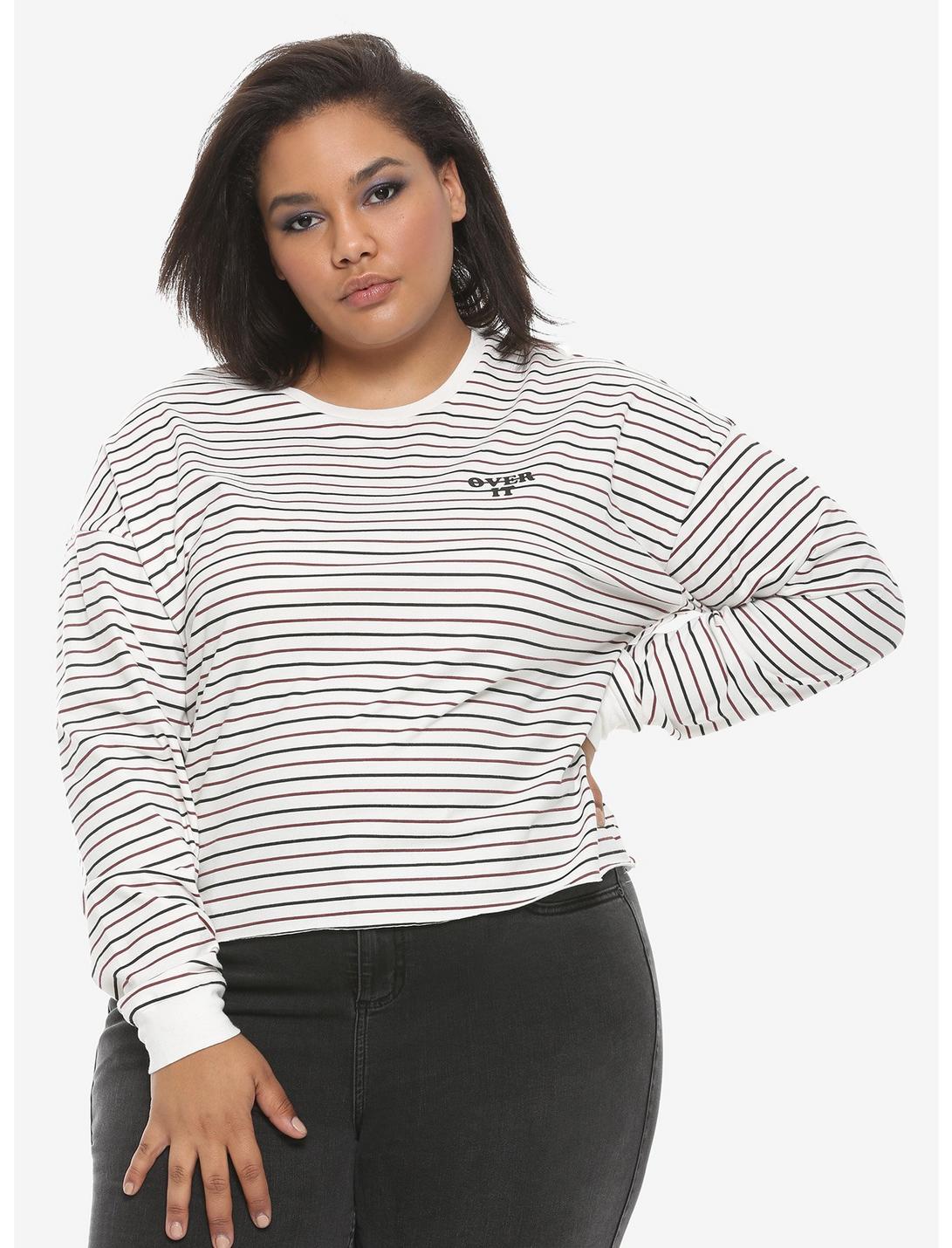 Over It Striped Girls Long-Sleeve T-Shirt Plus Size, MULTI, hi-res