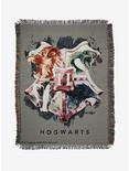 Harry Potter Watercolor Hogwarts Crest Tapestry Throw Blanket, , hi-res