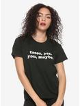Tacos, Yes. You, Maybe. Washed Girls T-Shirt, BLACK, hi-res
