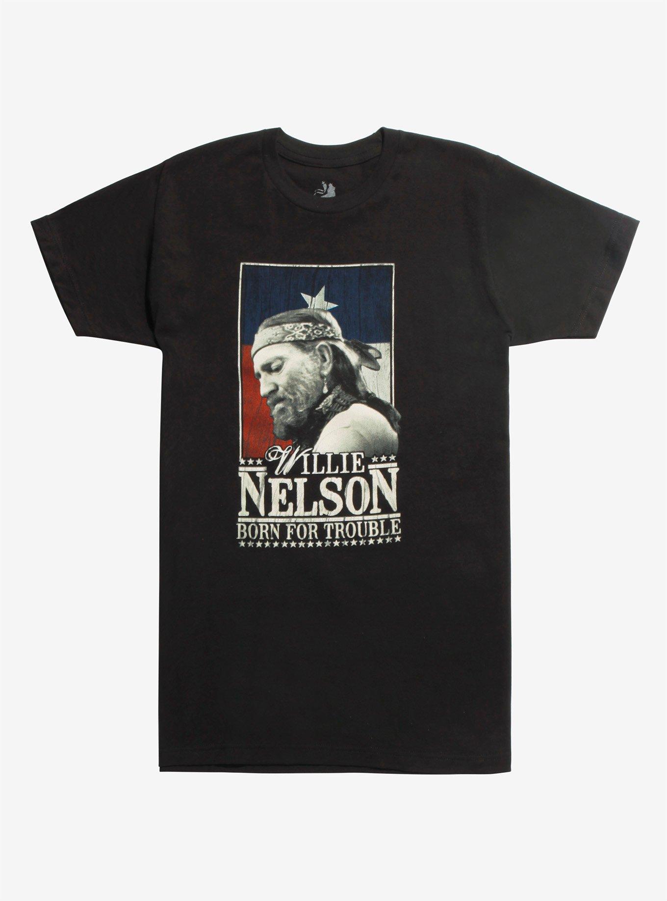 Willie Nelson Born For Trouble T-Shirt, BLACK, hi-res