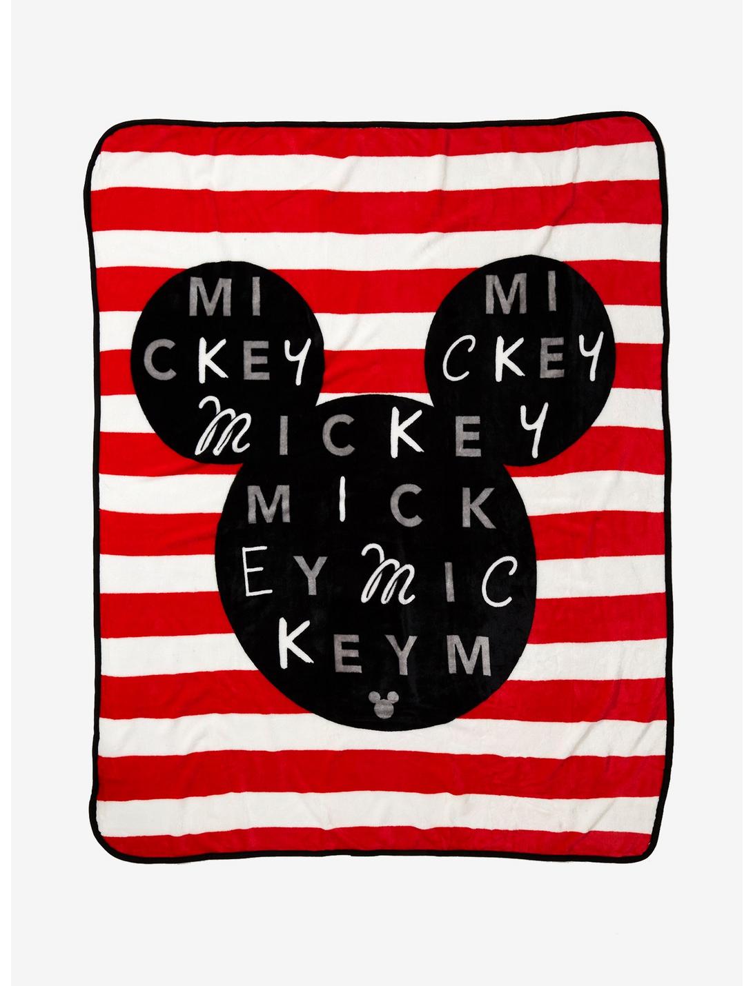 Disney Mickey Mouse Striped Throw Blanket, , hi-res