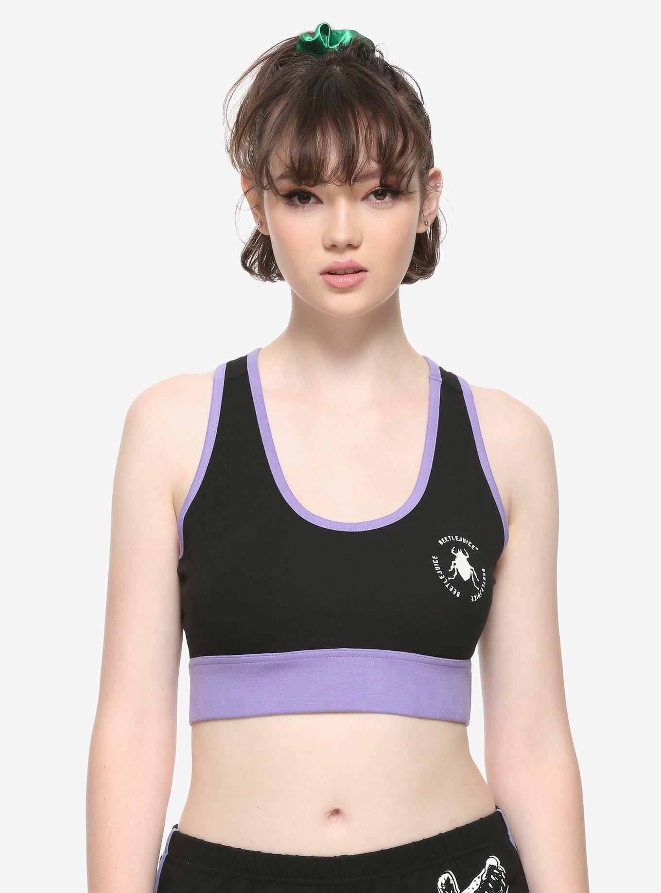 Beetlejuice Showtime Sports Bra, BLACK, hi-res