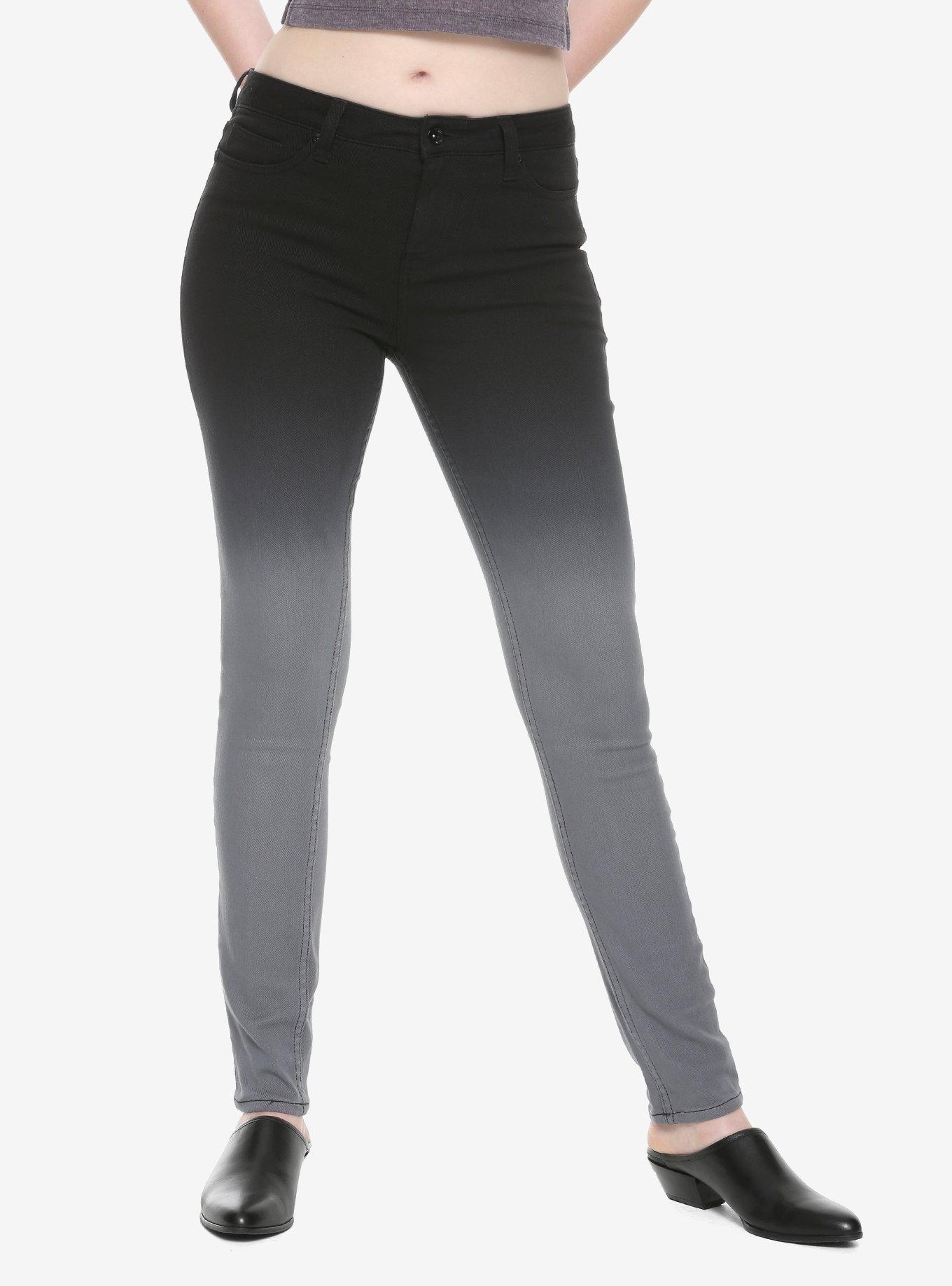 HT Denim Grey Ombre Low-Rise Skinny Jeans, GREY, hi-res