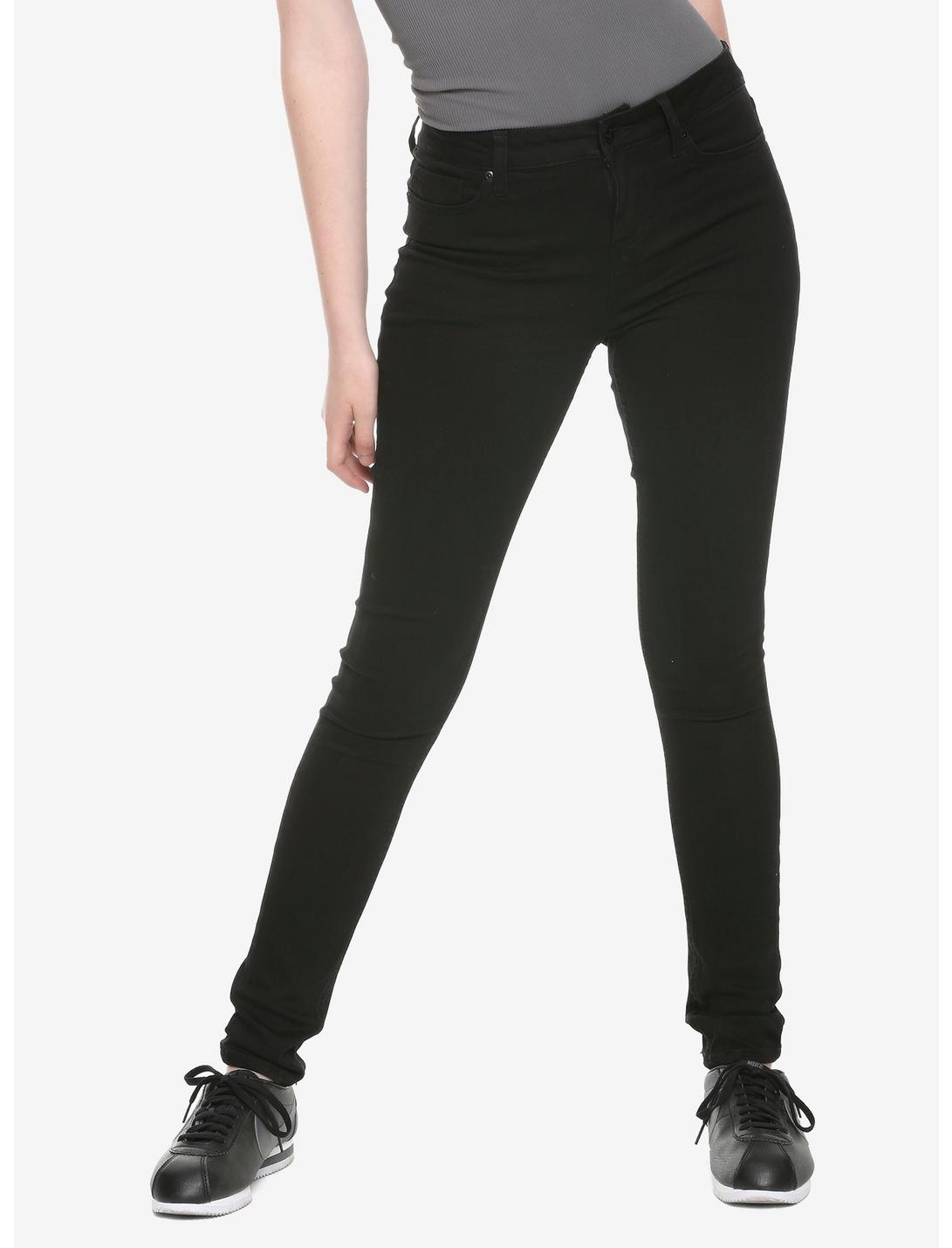 HT Denim Black Low-Rise Skinny Jeans, BLACK, hi-res