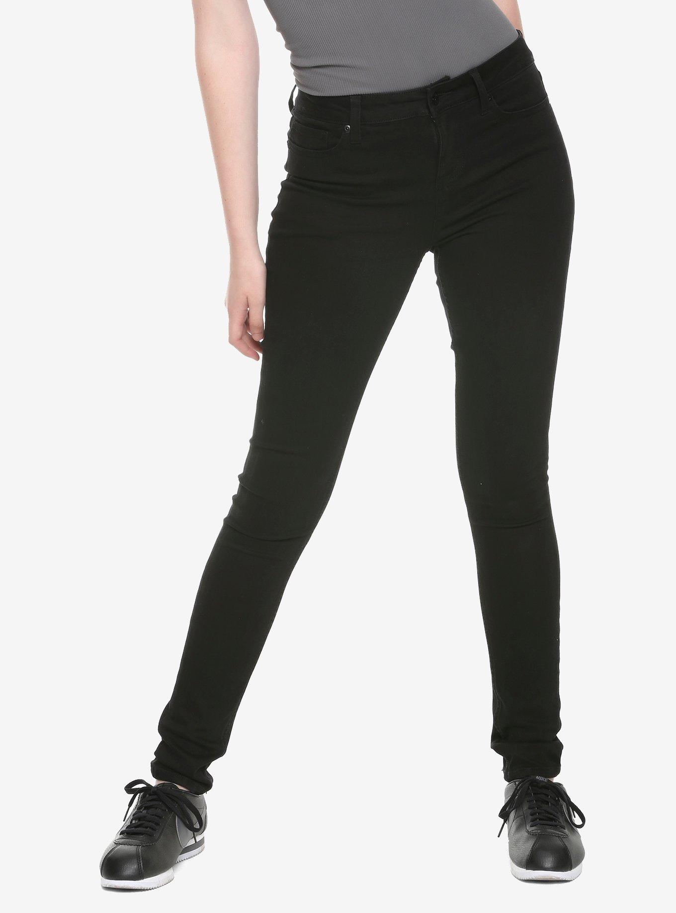 HT Denim Black Low-Rise Skinny Jeans, BLACK, hi-res