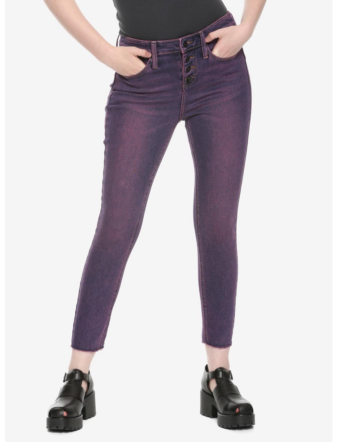 HT Denim Purple Wash Hi-Rise Super Skinny Jeans, PURPLE, hi-res
