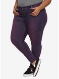 HT Denim Purple Wash Hi-Rise Super Skinny Jeans Plus Size, PURPLE, hi-res