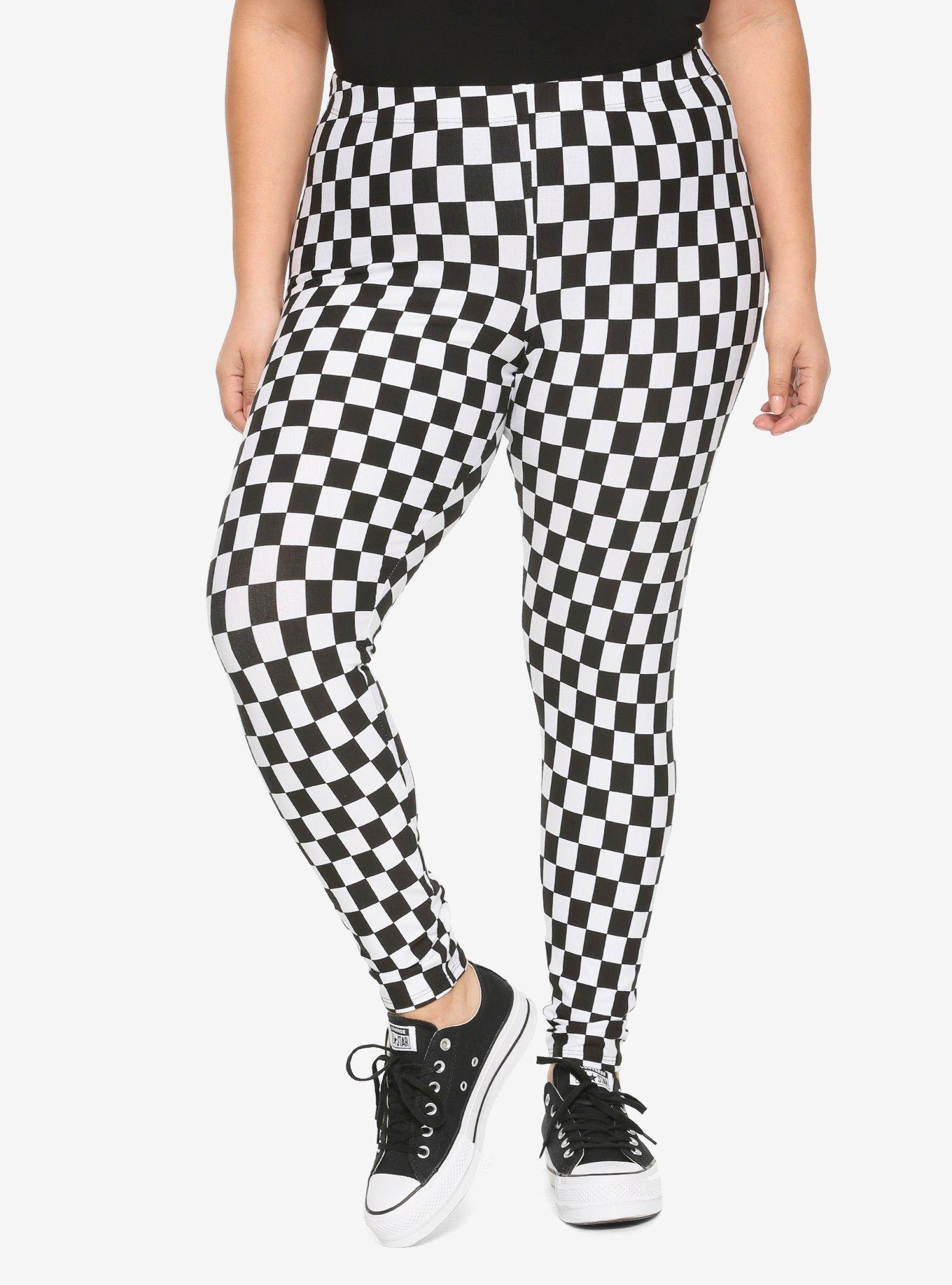 Plus size shop checkered leggings