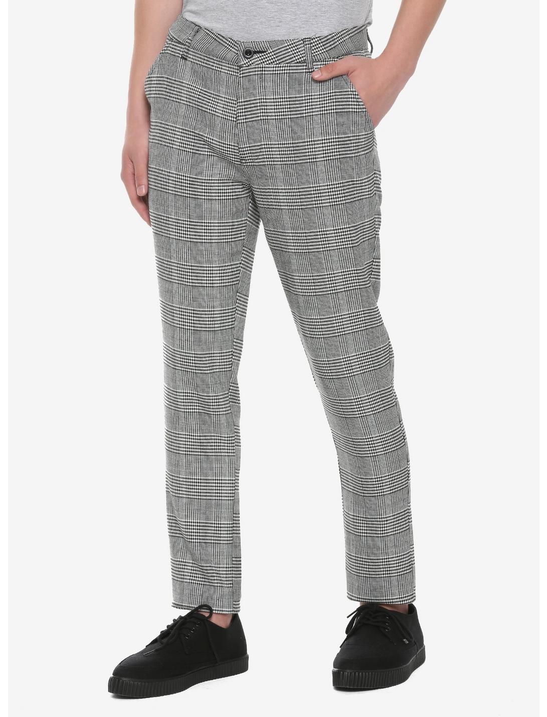 Grey Plaid Pants, PLAID, hi-res