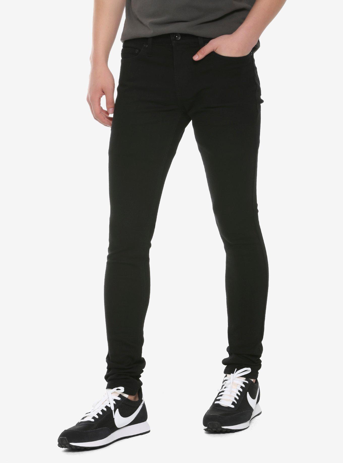 HT Denim Black Stacked Skinny Jeans, BLACK, hi-res