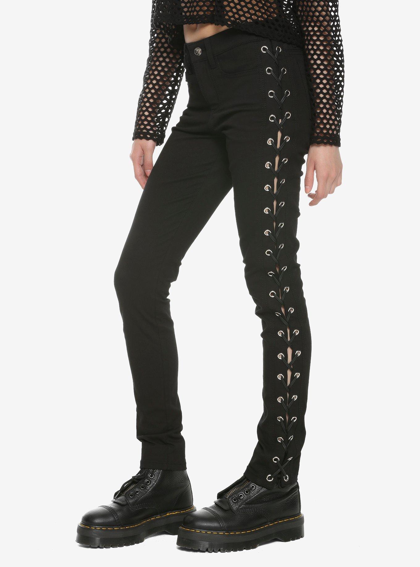 Black jeans with 2024 lace up sides