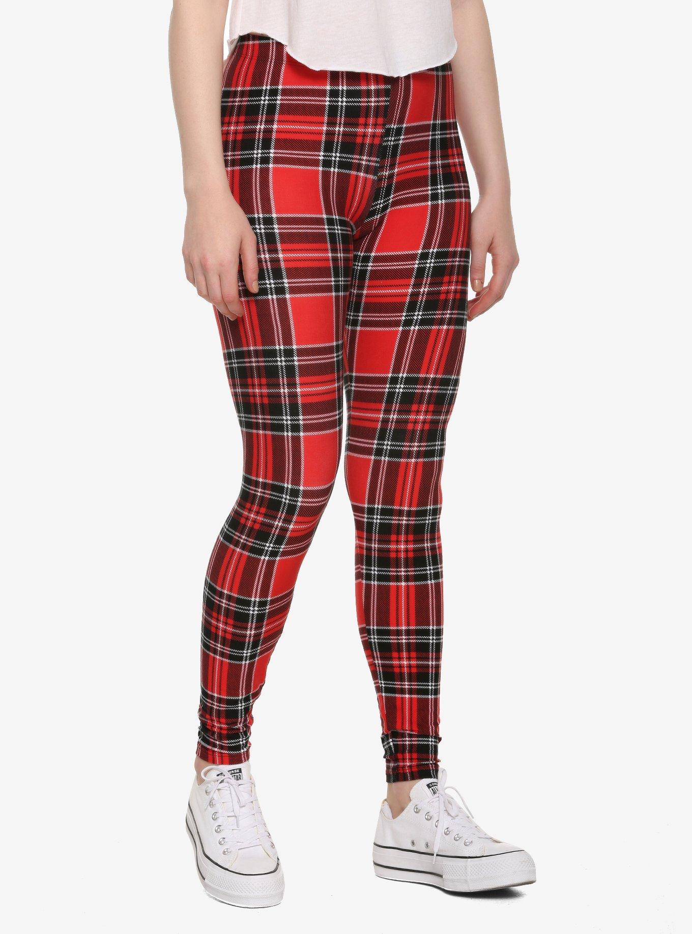 Red Plaid Leggings Hot Topic