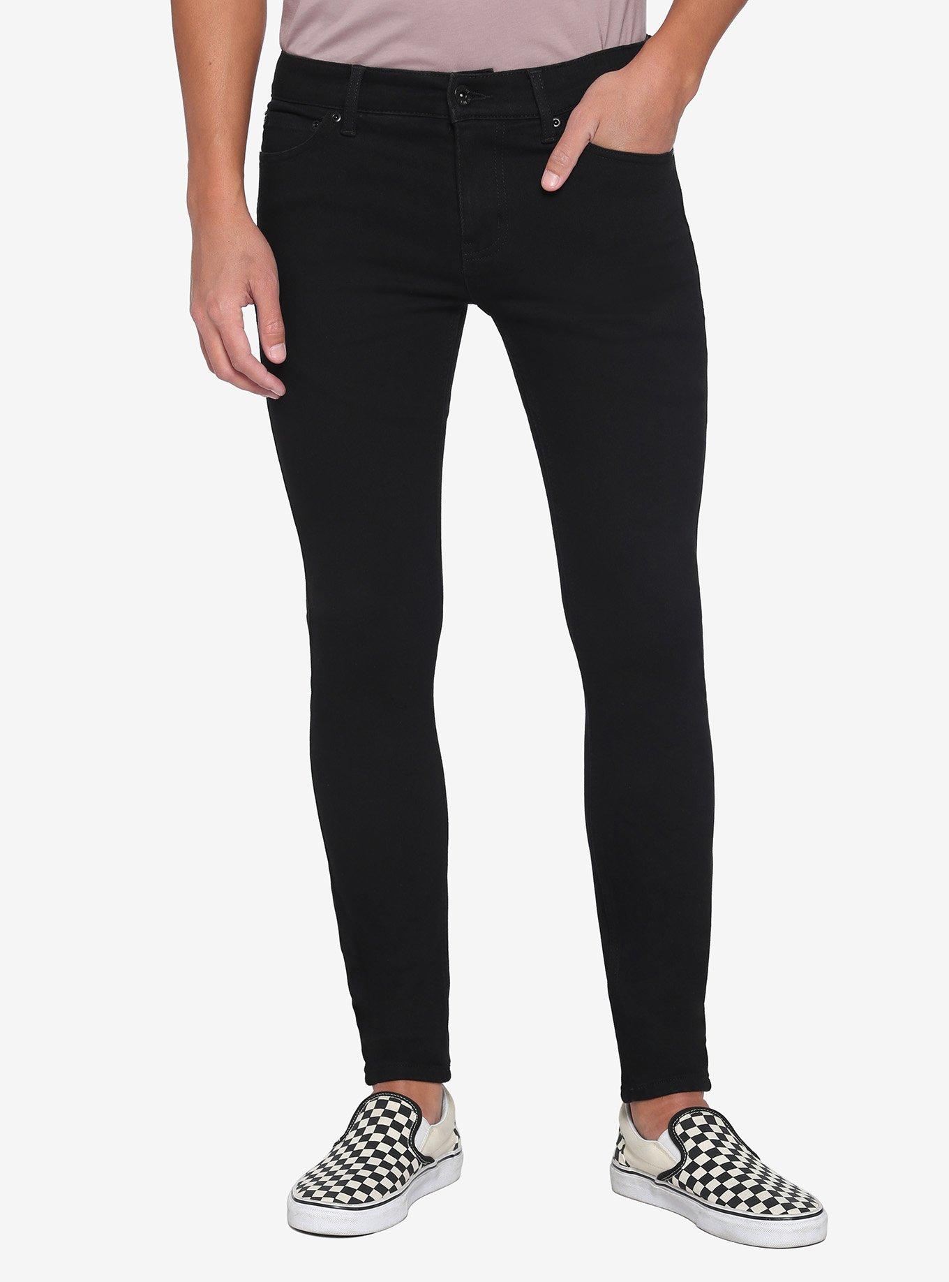 Black & Red Contrast Stitch Denim Shorts With Chains