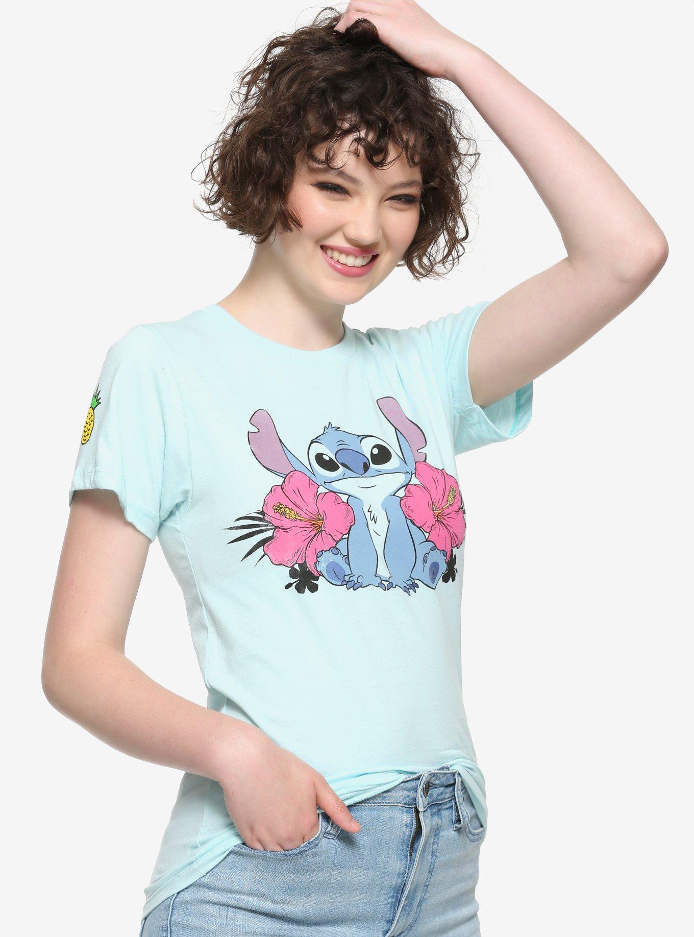 Disney Lilo & Stitch Pineapple Sleeve Girls T-Shirt, MULTI, hi-res