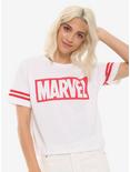 Marvel Logo Girls Athletic T-Shirt, RED, hi-res