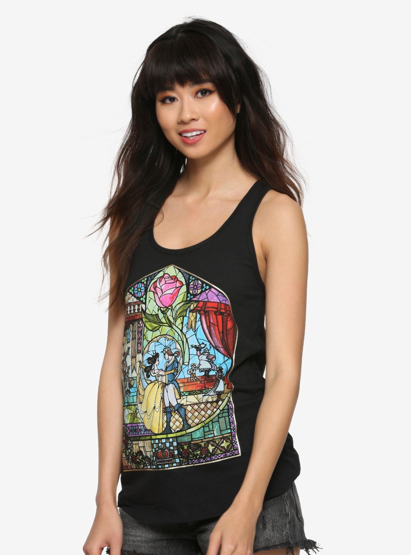 Disney Beauty And The Beast Stained Glass Girls Tank Top, MULTI, hi-res