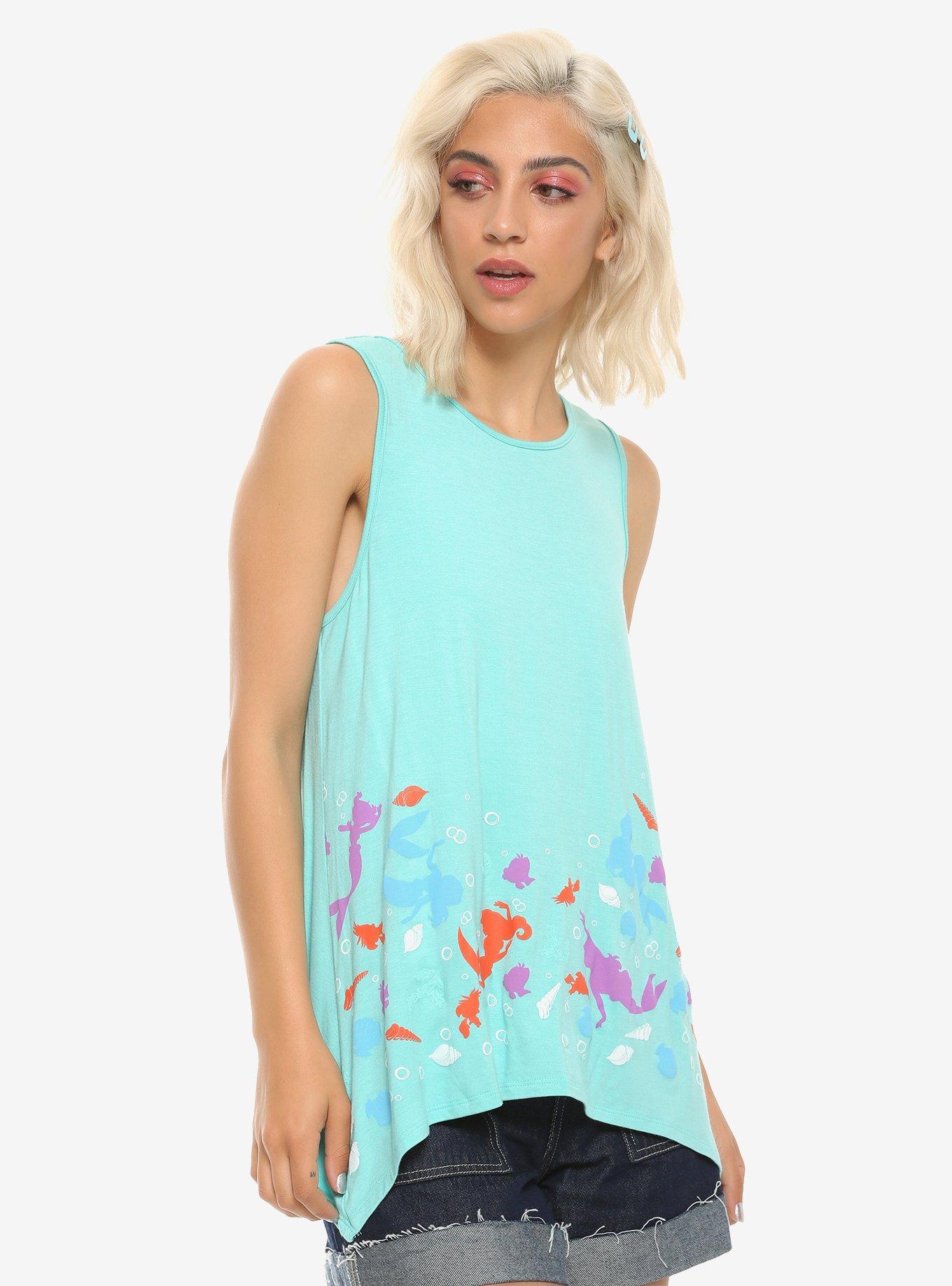 Disney The Little Mermaid Silhouette Shark Bite Girls Tank Top, MULTI, hi-res