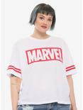 Marvel Logo Girls Athletic T-Shirt Plus Size, RED, hi-res