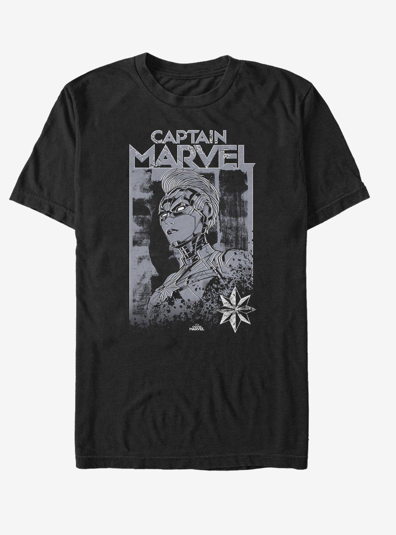 Marvel Captain Marvel Marvel Stamp T-Shirt, BLACK, hi-res
