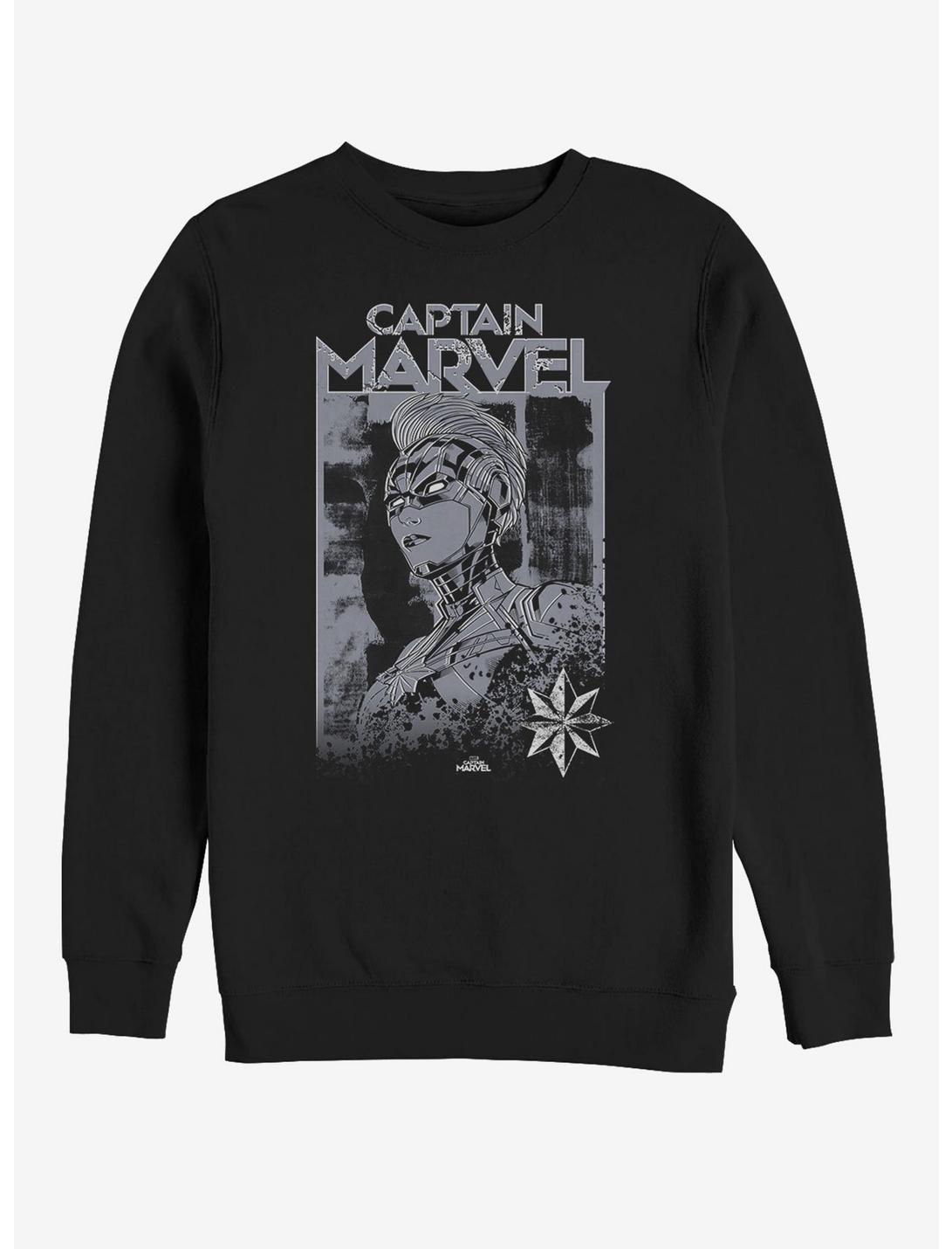 Marvel Captain Marvel Marvel Stamp Sweatshirt, BLACK, hi-res