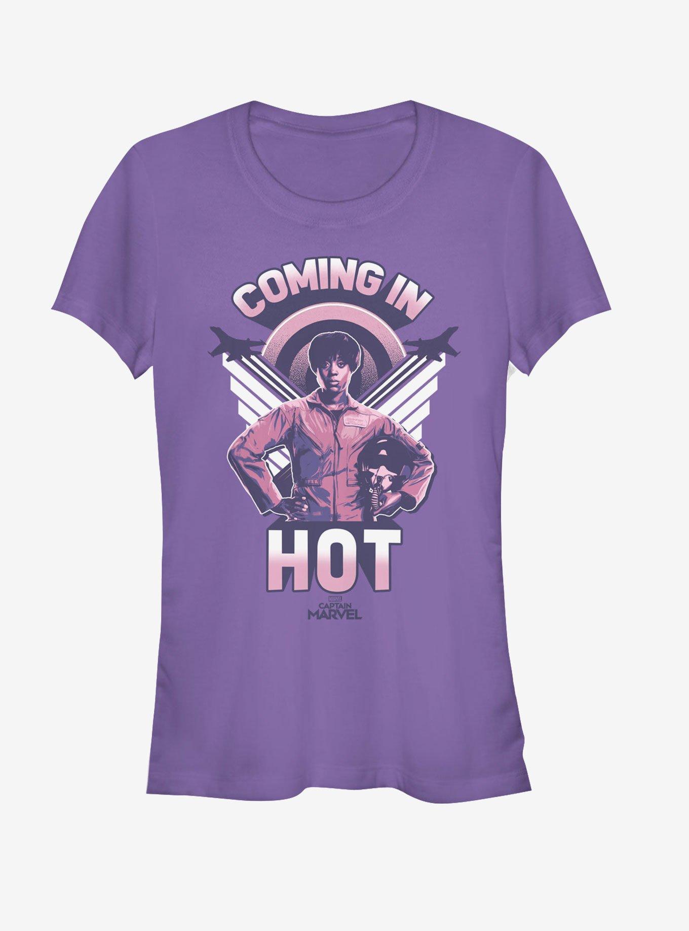 Marvel Captain Marvel Coming In Hot Girls T-Shirt, PURPLE, hi-res