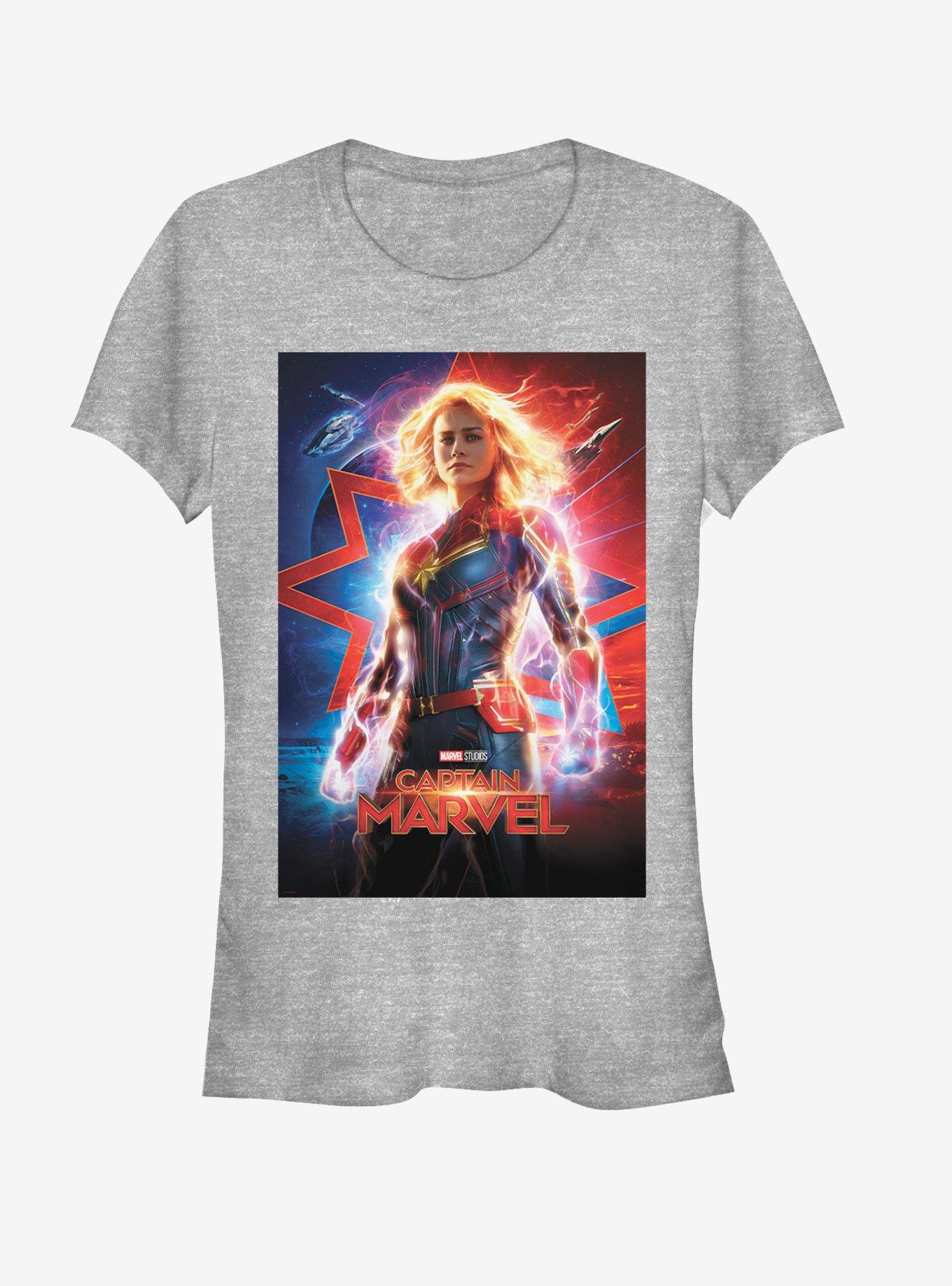 Marvel Captain Marvel Marvel Poster Girls T-Shirt, ATH HTR, hi-res
