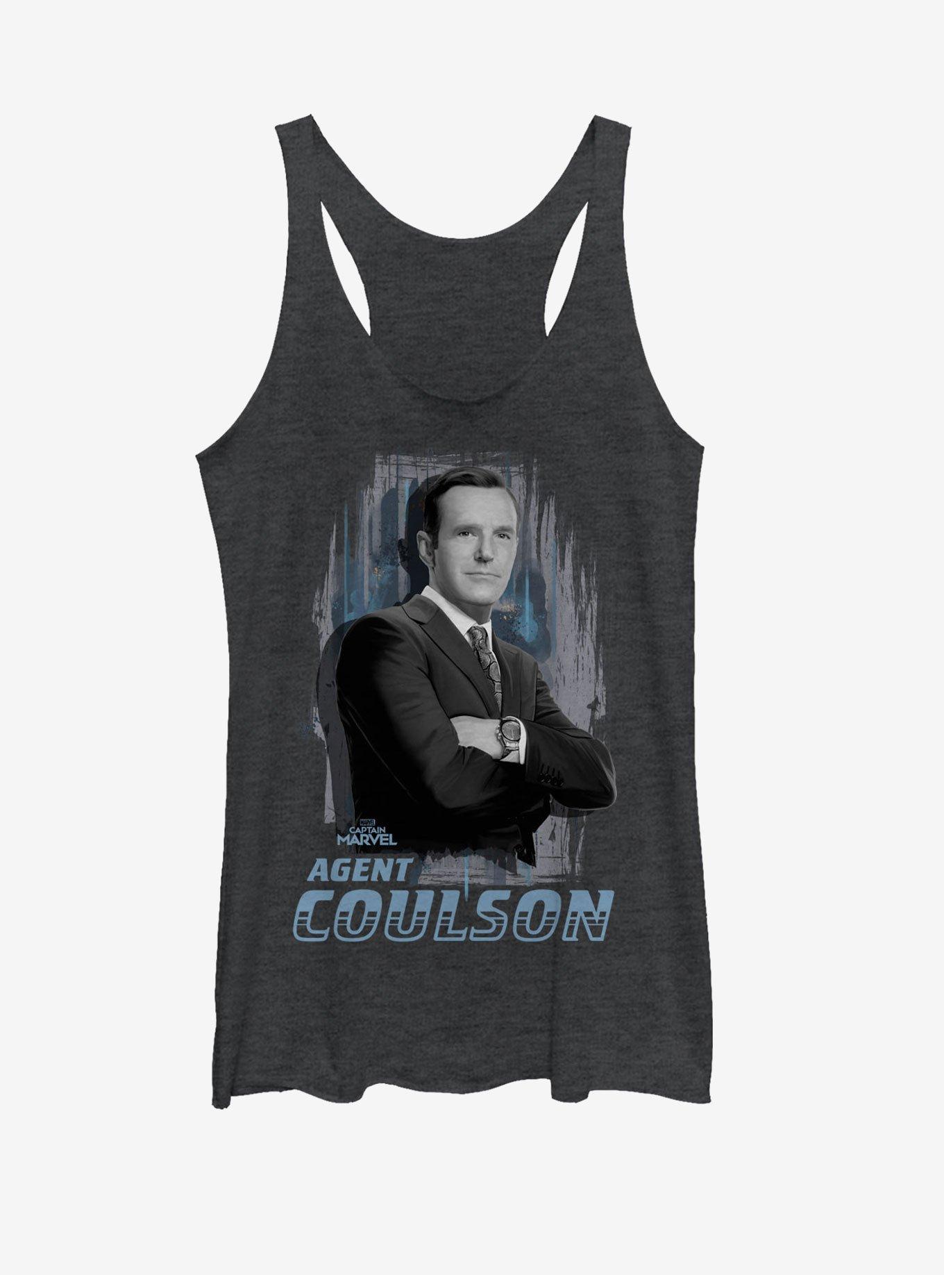 Marvel Captain Marvel Agent Coulson Girls Tank, BLK HTR, hi-res