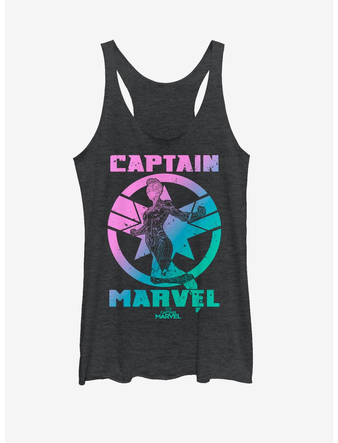 Marvel Captain Marvel Marvel Grade Girls Tank, BLK HTR, hi-res