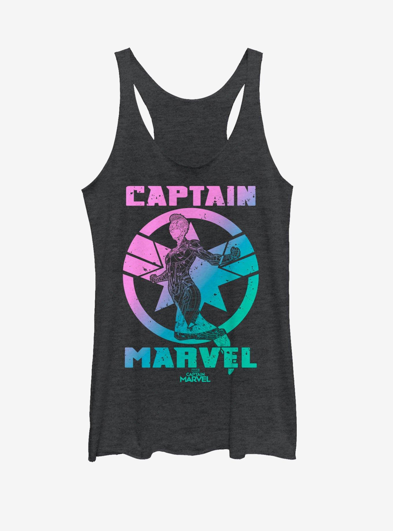 Marvel Captain Marvel Marvel Grade Girls Tank, BLK HTR, hi-res