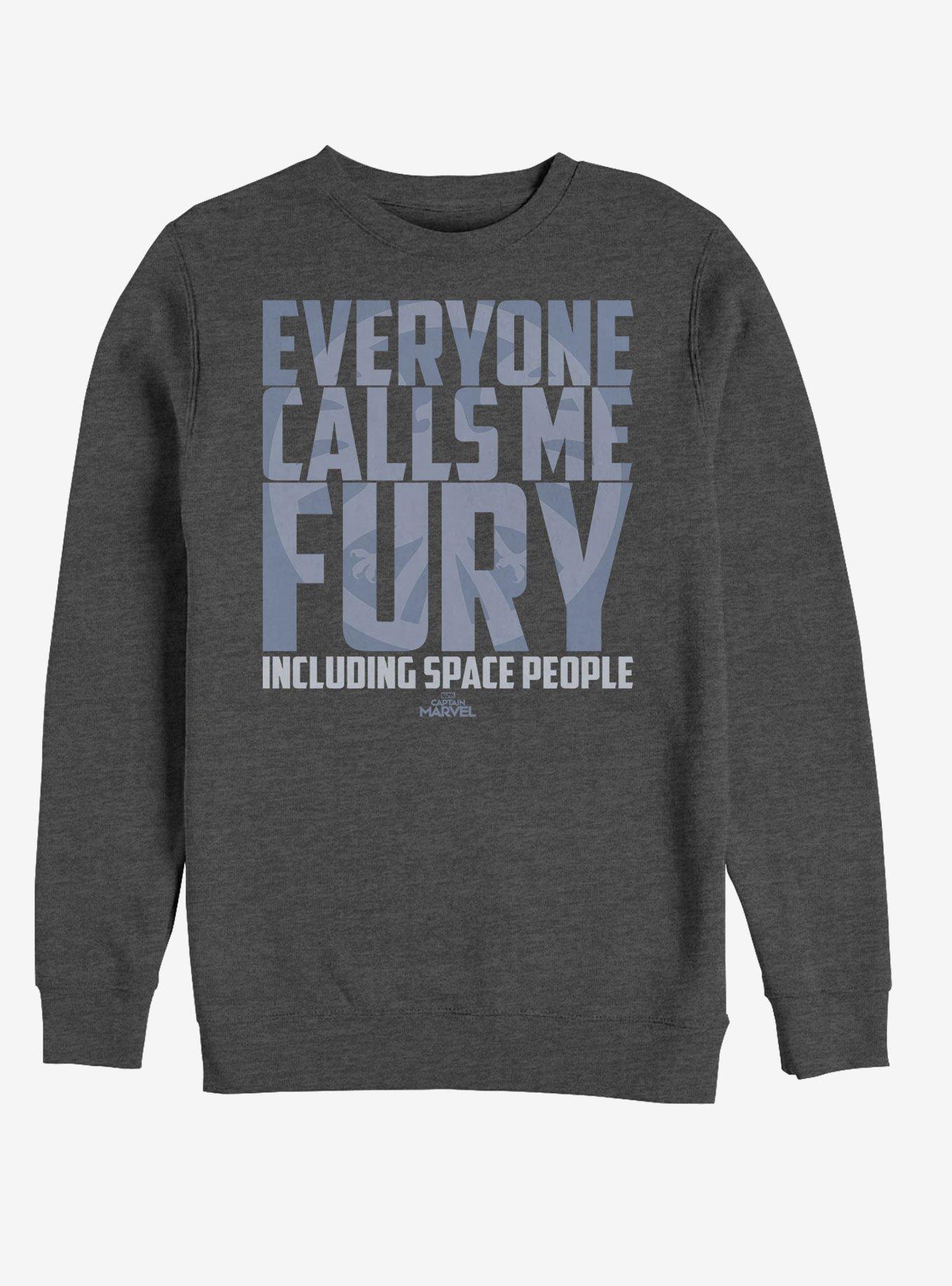 Marvel Captain Marvel Just Fury Sweatshirt, CHAR HTR, hi-res