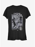 Marvel Captain Marvel Marvel Stamp Girls T-Shirt, BLACK, hi-res