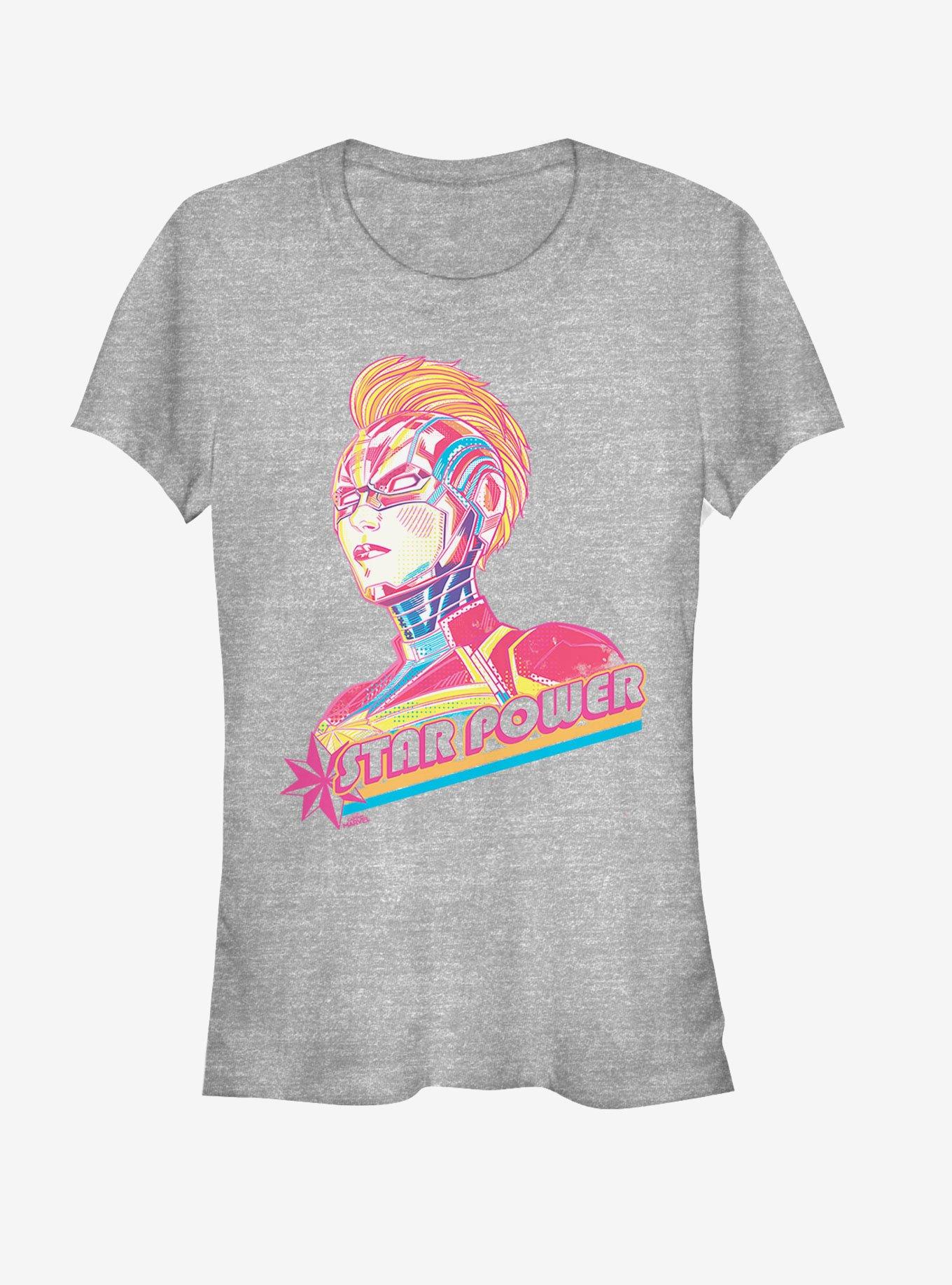 Marvel Captain Marvel Pop Star Girls T-Shirt, ATH HTR, hi-res