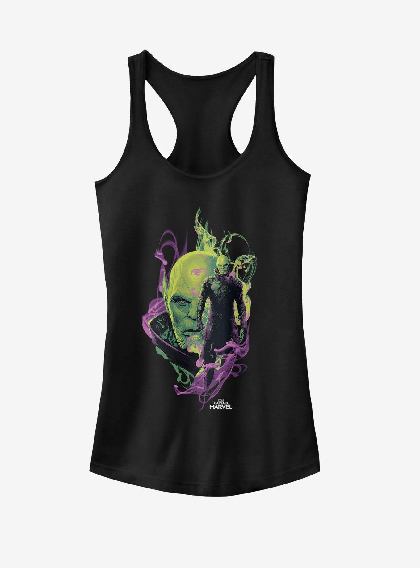 Marvel Captain Marvel In Smoke Girls Tank, BLACK, hi-res