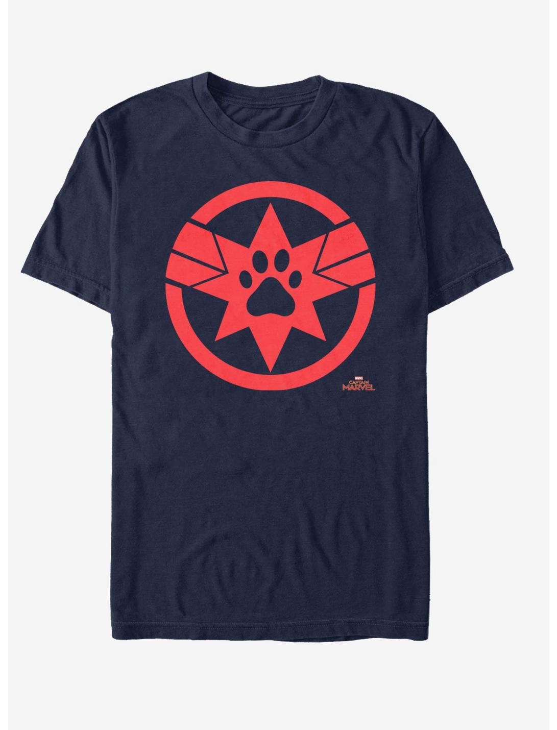 Marvel Captain Marvel Paw Logo T-Shirt, NAVY, hi-res