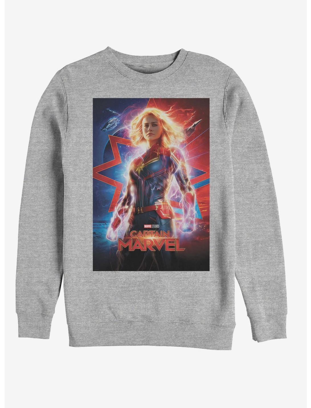 Marvel Captain Marvel Marvel Poster Sweatshirt, ATH HTR, hi-res