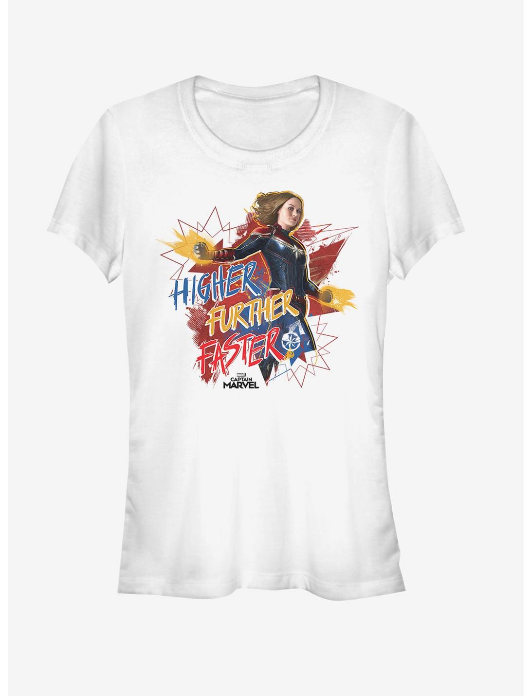 Marvel Captain Marvel Fighter Faster Girls T-Shirt, WHITE, hi-res