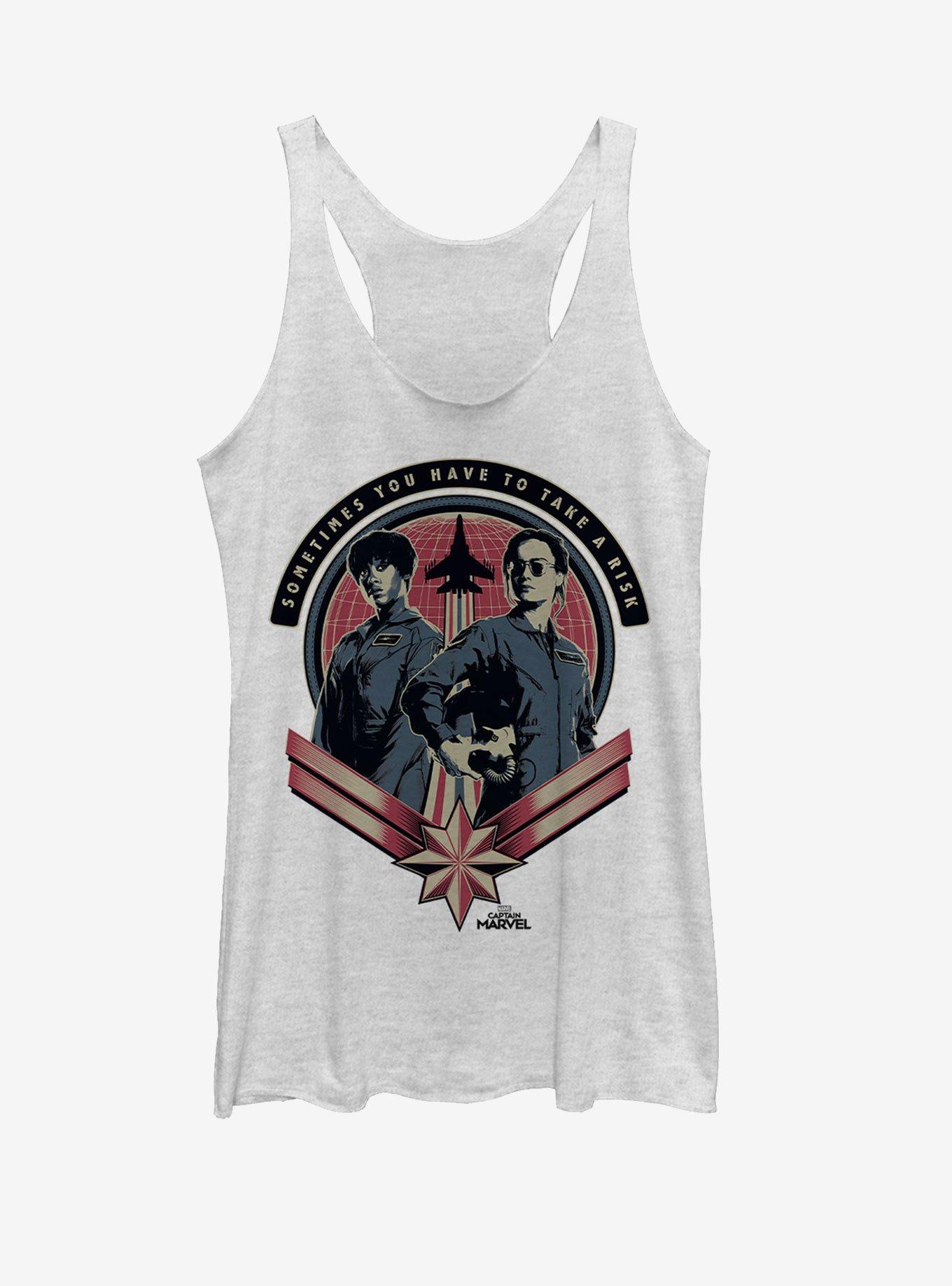 Marvel Captain Marvel Fly Girls Girls Tank, WHITE HTR, hi-res