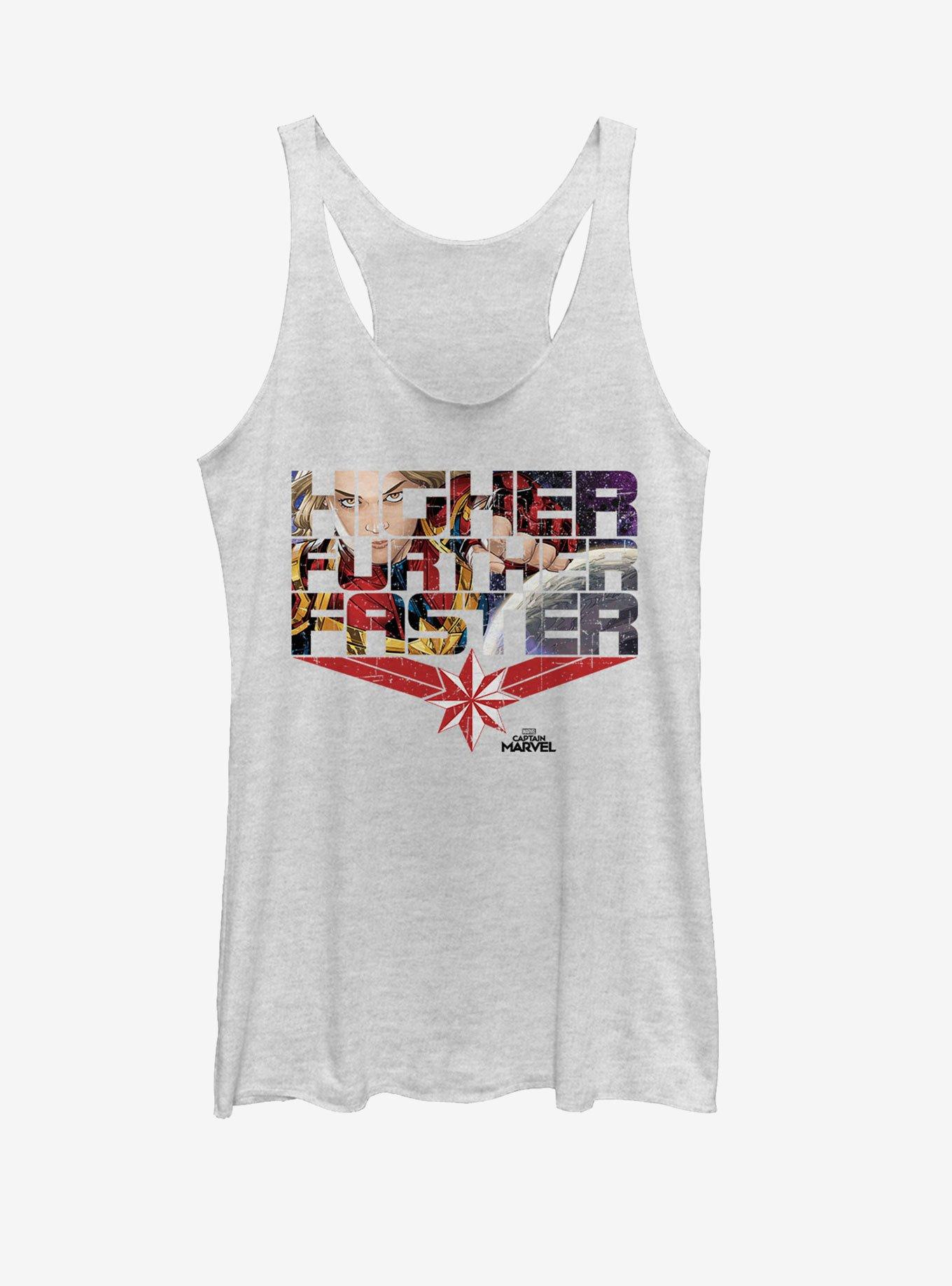 Marvel Captain Marvel Inside Comics Girls Tank, WHITE HTR, hi-res