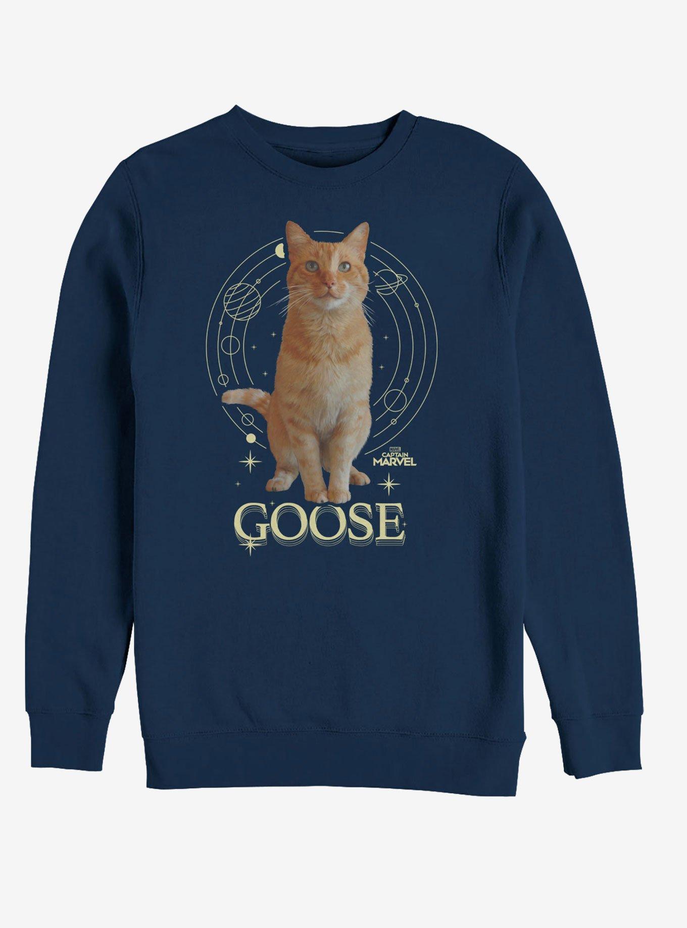 Marvel Captain Marvel Goose Kitty Sweatshirt, NAVY, hi-res